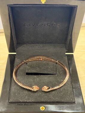 Givenchy Rose Gold Snake-Head Cuff Bracelet